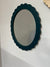 *SALE* - Medium Scalloped Mirror - Portrait Style - Dark Turquoise Paint