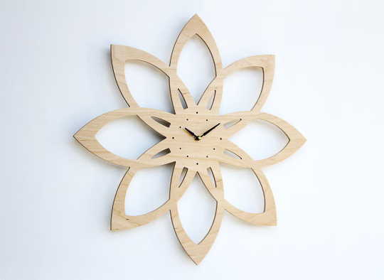 *SALE* - Mid-Century Modern Sunburst Wall Clock - Natural Birch - Multiple Available!