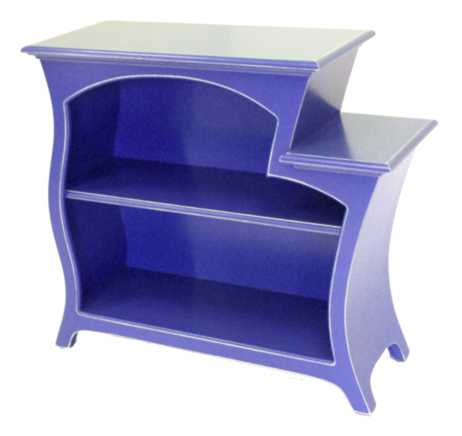Curved Accent Bookcase - Cobalt Blue Paint - dust furniture*