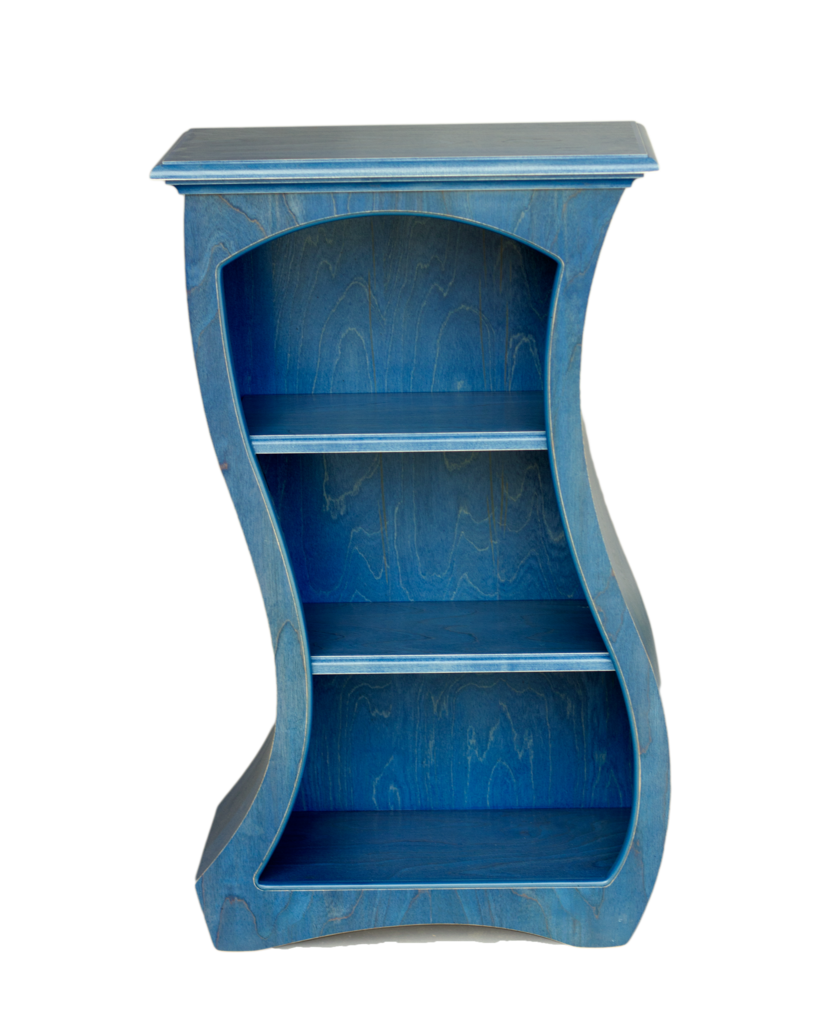 Dust Furniture - Bookcase No.12 in Indigo Stain.  Designed by Vincent T Leman