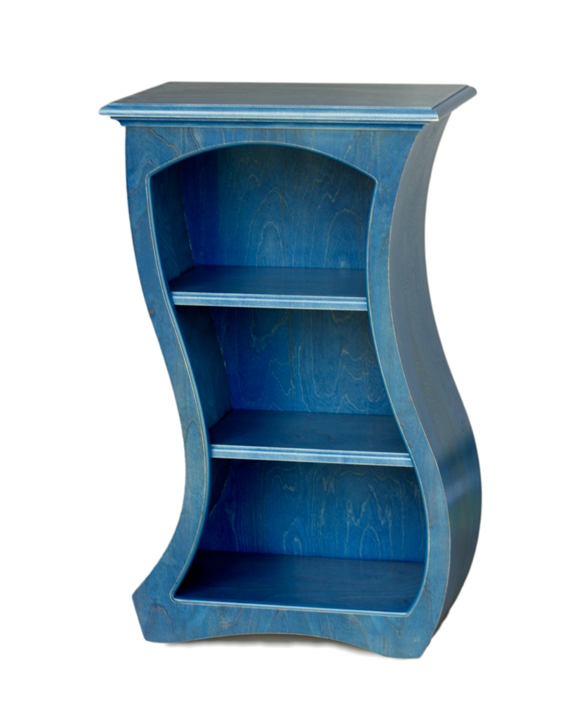 Dust Furniture - Bookcase No.12 in Indigo Stain.  Designed by Vincent T Leman