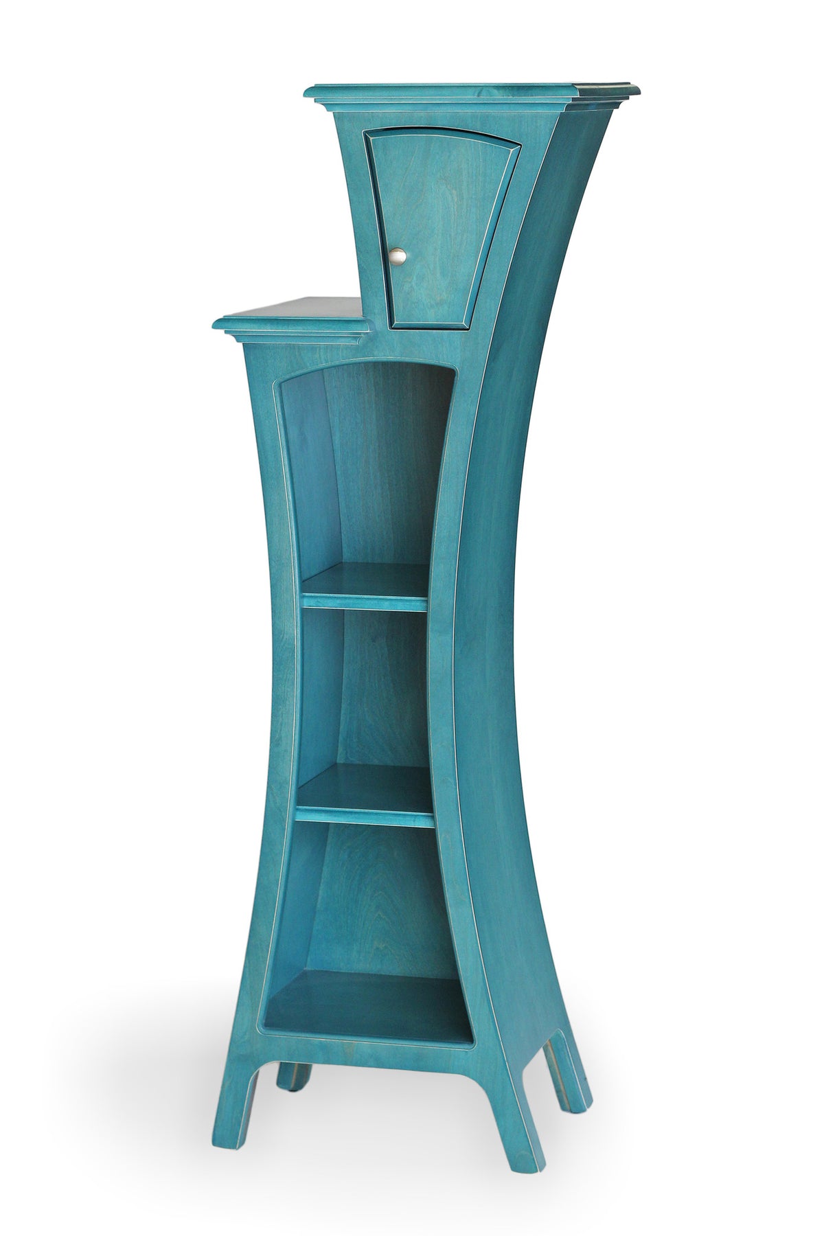 Turquoise Stain on Birch Hardwood Veneer