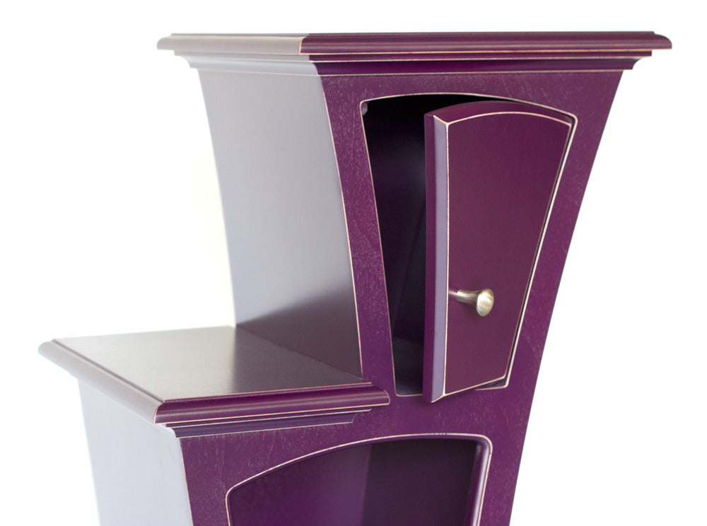 Dust Furniture Cabinet No.4 in Dark Violet paint (with the door ajar)