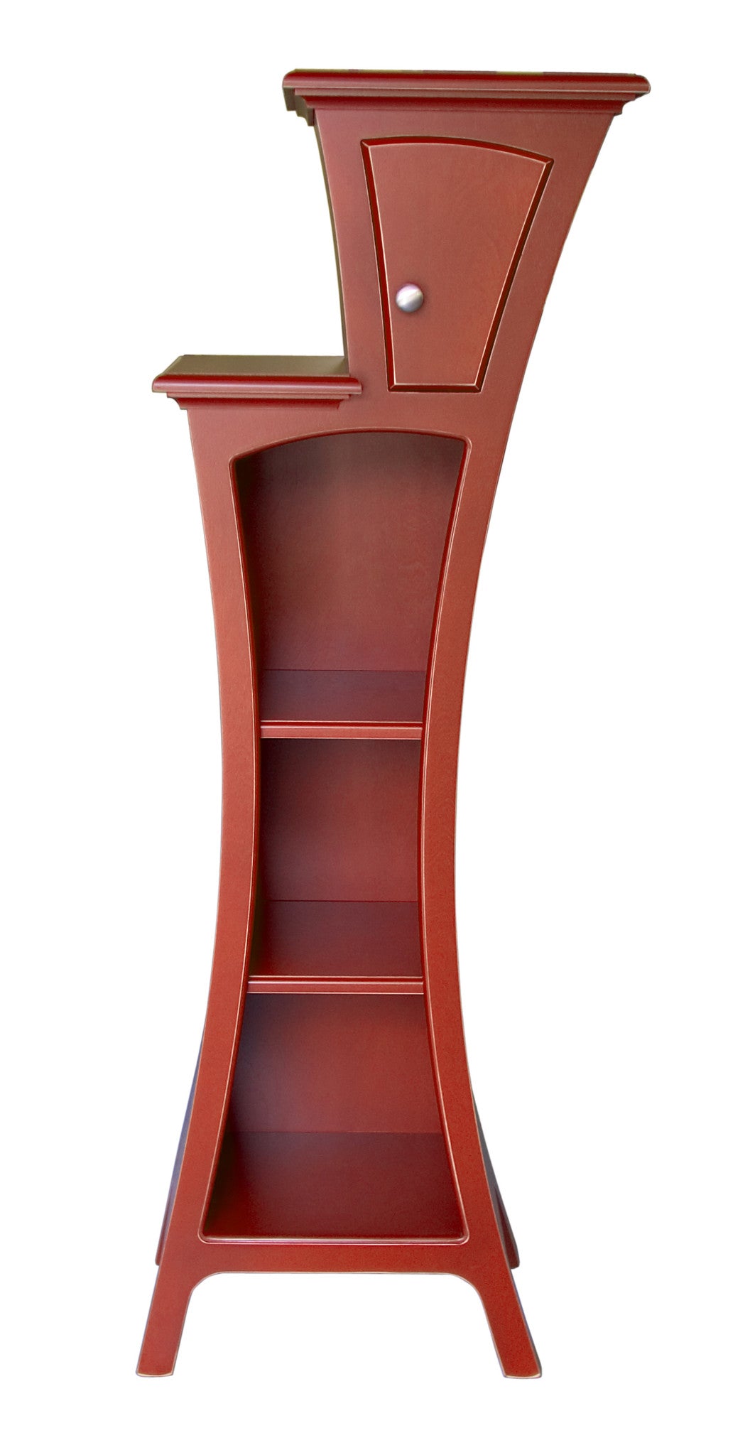 Curved bookcase in Marsala - Color of the Year