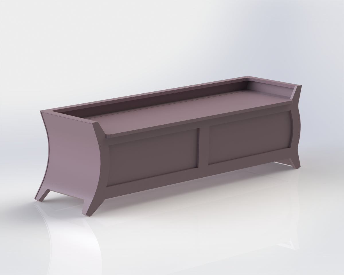 Entry Bench // Curved Chest - Bench with Shoe Storage