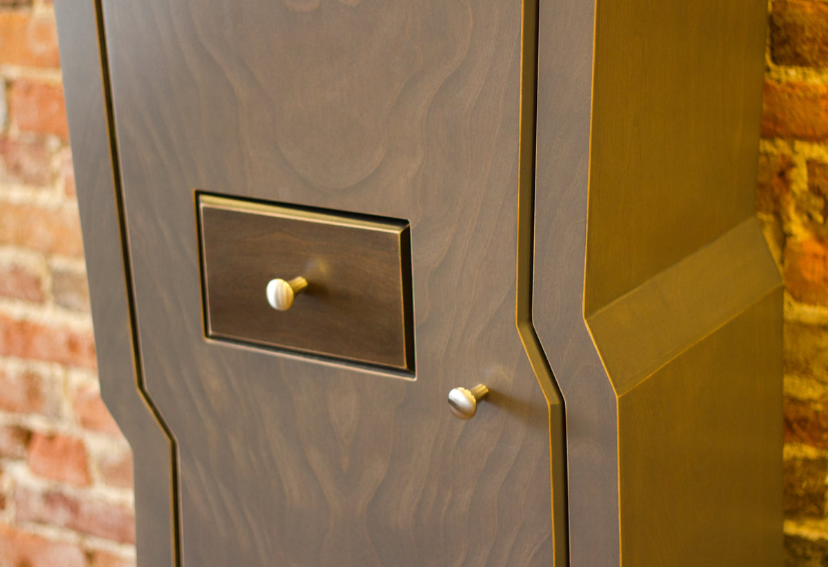 Drawer in Door detail - Slate Stain and Midnight Stain Drawer