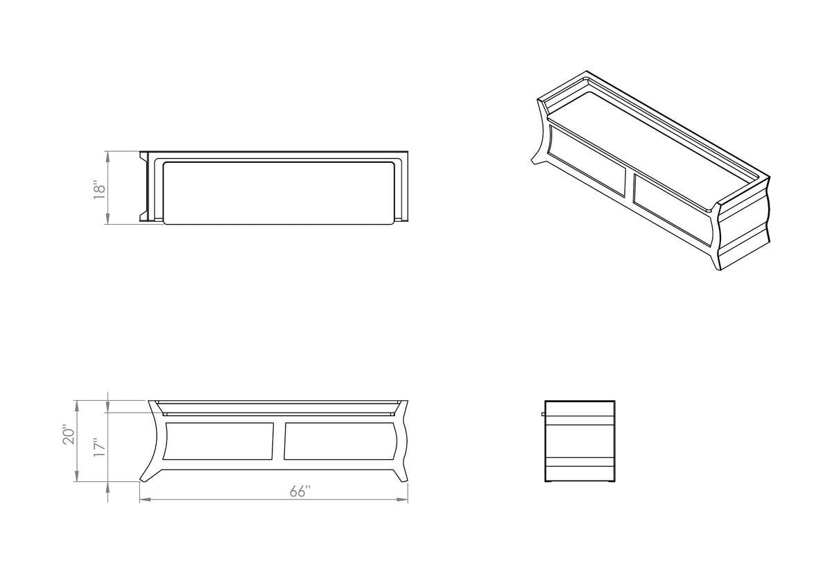 Entry Bench // Curved Chest - Bench with Shoe Storage